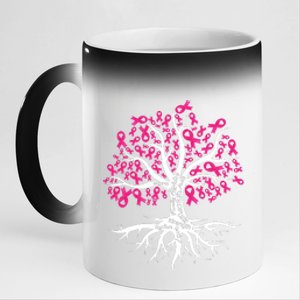 Faith Hope Love Tree Pink Ribbon Breast Cancer Awareness 11oz Black Color Changing Mug