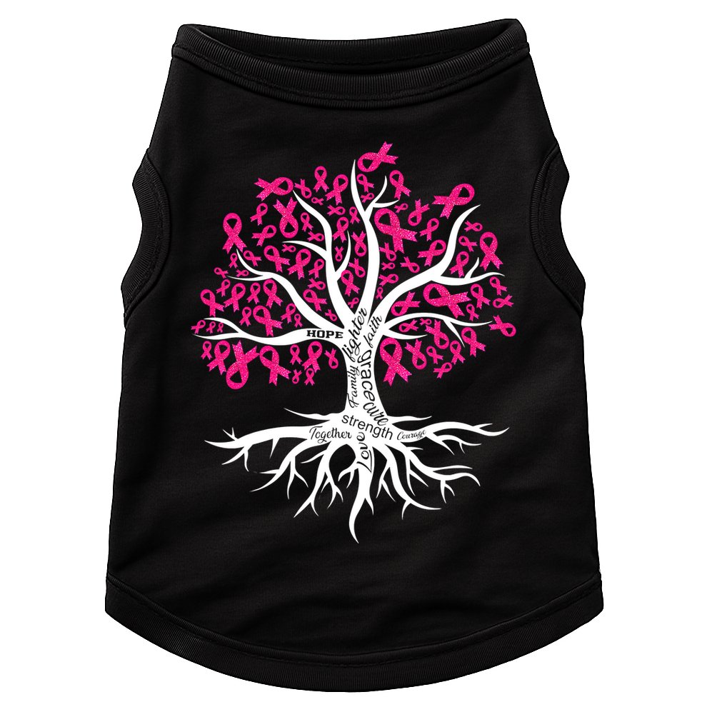 Faith Hope Love Tree Pink Ribbon Breast Cancer Awareness Doggie Tank