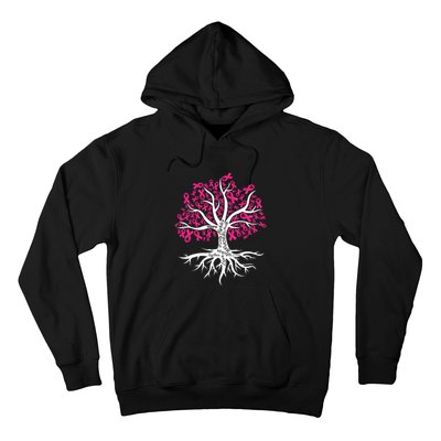 Faith Hope Love Tree Pink Ribbon Breast Cancer Awareness Hoodie