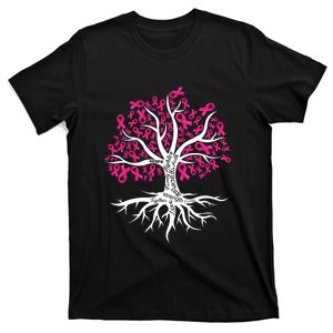 Faith Hope Love Tree Pink Ribbon Breast Cancer Awareness T-Shirt