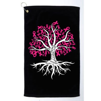 Faith Hope Love Tree Pink Ribbon Breast Cancer Awareness Golf Towel