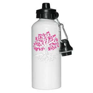 Faith Hope Love Tree Pink Ribbon Breast Cancer Awareness Aluminum Water Bottle