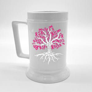 Faith Hope Love Tree Pink Ribbon Breast Cancer Awareness Beer Stein