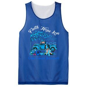 Faith Hope Love Colon Cancer Awareness Meaningful Gift Mesh Reversible Basketball Jersey Tank