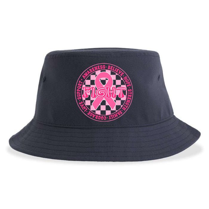 Faith Hope Love Ribbon Breast Cancer Awareness Month Sustainable Bucket Hat