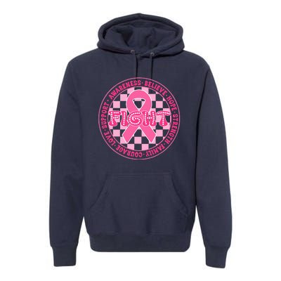 Faith Hope Love Ribbon Breast Cancer Awareness Month Premium Hoodie