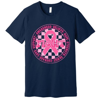 Faith Hope Love Ribbon Breast Cancer Awareness Month Premium T-Shirt