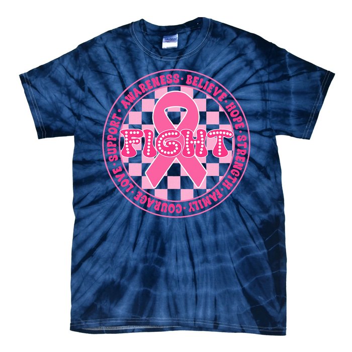 Faith Hope Love Ribbon Breast Cancer Awareness Month Tie-Dye T-Shirt