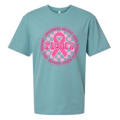 Faith Hope Love Ribbon Breast Cancer Awareness Month Sueded Cloud Jersey T-Shirt