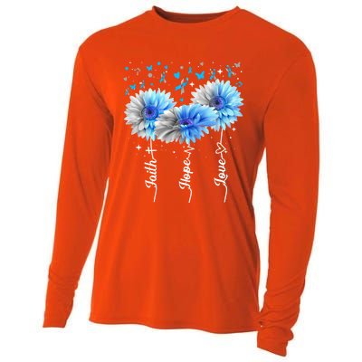 Faith Hope Love Cute Daisy Diabetes Awareness Gift Cooling Performance Long Sleeve Crew