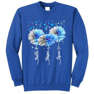 Faith Hope Love Cute Daisy Diabetes Awareness Gift Sweatshirt