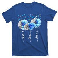 Faith Hope Love Cute Daisy Diabetes Awareness Gift T-Shirt