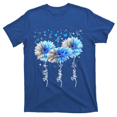 Faith Hope Love Cute Daisy Diabetes Awareness Gift T-Shirt