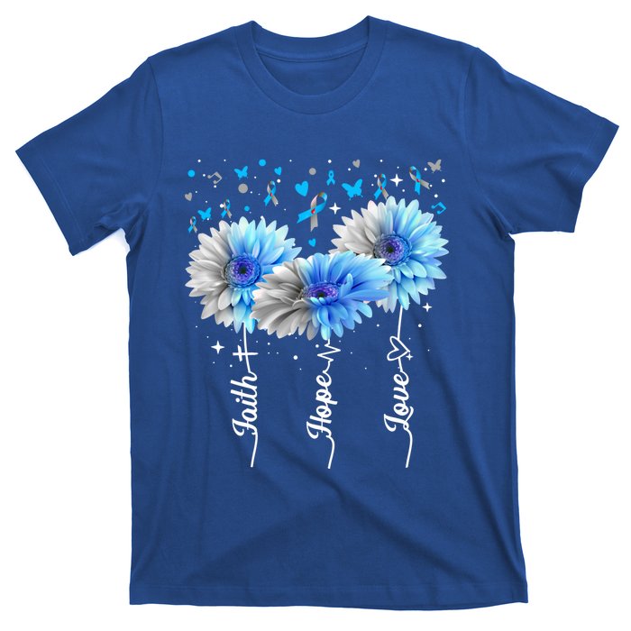 Faith Hope Love Cute Daisy Diabetes Awareness Gift T-Shirt