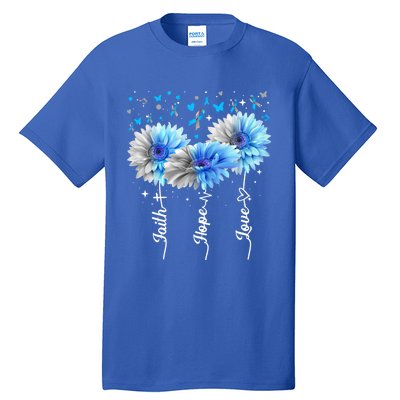 Faith Hope Love Cute Daisy Diabetes Awareness Gift Tall T-Shirt