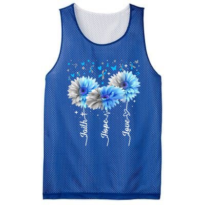 Faith Hope Love Cute Daisy Diabetes Awareness Gift Mesh Reversible Basketball Jersey Tank