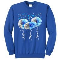 Faith Hope Love Cute Daisy Diabetes Awareness Gift Tall Sweatshirt