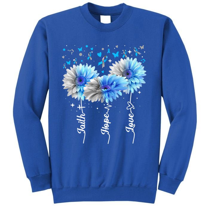 Faith Hope Love Cute Daisy Diabetes Awareness Gift Tall Sweatshirt