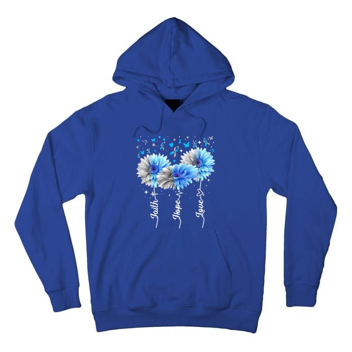 Faith Hope Love Cute Daisy Diabetes Awareness Gift Tall Hoodie