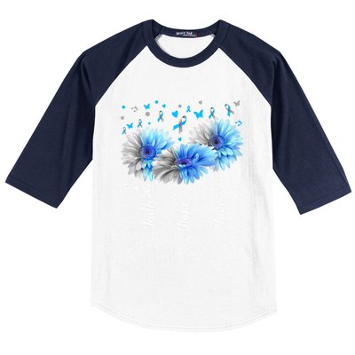 Faith Hope Love Cute Daisy Diabetes Awareness Gift Baseball Sleeve Shirt