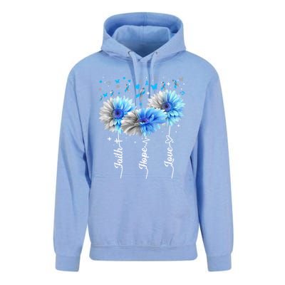 Faith Hope Love Cute Daisy Diabetes Awareness Gift Unisex Surf Hoodie