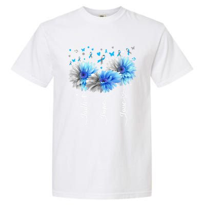 Faith Hope Love Cute Daisy Diabetes Awareness Gift Garment-Dyed Heavyweight T-Shirt