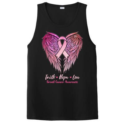 Faith Hope Love Breast Cancer Awareness Winged Pink Ribbon PosiCharge Competitor Tank