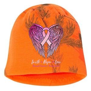 Faith Hope Love Breast Cancer Awareness Winged Pink Ribbon Kati - Camo Knit Beanie