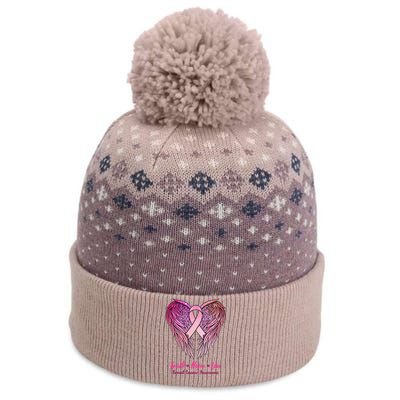 Faith Hope Love Breast Cancer Awareness Winged Pink Ribbon The Baniff Cuffed Pom Beanie