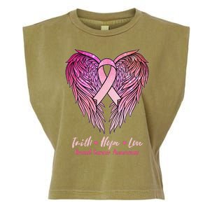 Faith Hope Love Breast Cancer Awareness Winged Pink Ribbon Garment-Dyed Women's Muscle Tee