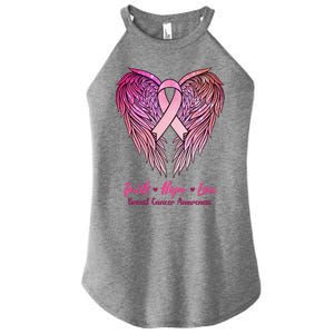 Faith Hope Love Breast Cancer Awareness Winged Pink Ribbon Women's Perfect Tri Rocker Tank