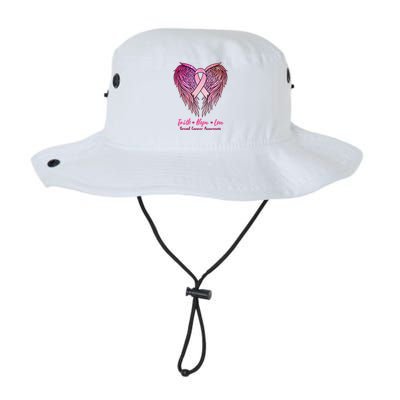 Faith Hope Love Breast Cancer Awareness Winged Pink Ribbon Legacy Cool Fit Booney Bucket Hat