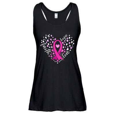 Faith Hope Love Breast Cancer Awareness Pink Ribbon Warrior Ladies Essential Flowy Tank