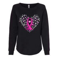 Faith Hope Love Breast Cancer Awareness Pink Ribbon Warrior Womens California Wash Sweatshirt