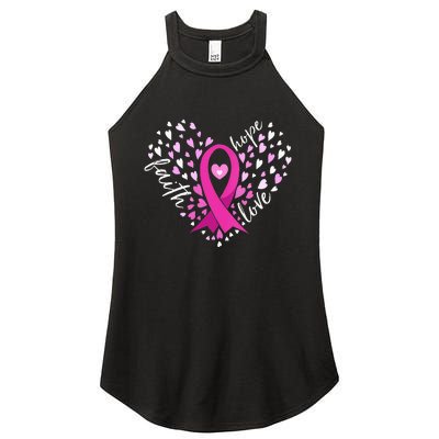 Faith Hope Love Breast Cancer Awareness Pink Ribbon Warrior Women's Perfect Tri Rocker Tank