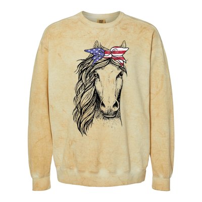 funny Horse Lovers Clothes with Bandana Colorblast Crewneck Sweatshirt