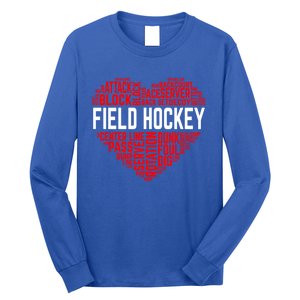 Field Hockey Love Hockey Player Heart Ice Hockey Sports Great Gift Long Sleeve Shirt