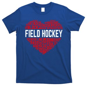 Field Hockey Love Hockey Player Heart Ice Hockey Sports Great Gift T-Shirt