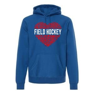 Field Hockey Love Hockey Player Heart Ice Hockey Sports Great Gift Premium Hoodie