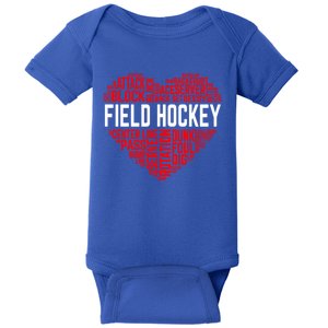 Field Hockey Love Hockey Player Heart Ice Hockey Sports Great Gift Baby Bodysuit