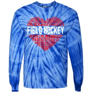 Field Hockey Love Hockey Player Heart Ice Hockey Sports Great Gift Tie-Dye Long Sleeve Shirt