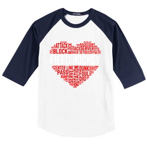 Field Hockey Love Hockey Player Heart Ice Hockey Sports Great Gift Baseball Sleeve Shirt