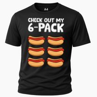 Funny Hotdog Lover Check Out My 6 Pack Hot Dog Cooling Performance Crew T-Shirt