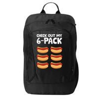 Funny Hotdog Lover Check Out My 6 Pack Hot Dog City Backpack