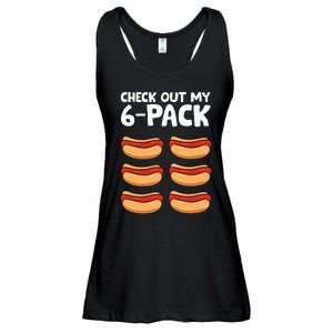 Funny Hotdog Lover Check Out My 6 Pack Hot Dog Ladies Essential Flowy Tank