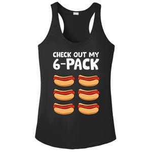 Funny Hotdog Lover Check Out My 6 Pack Hot Dog Ladies PosiCharge Competitor Racerback Tank