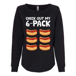 Funny Hotdog Lover Check Out My 6 Pack Hot Dog Womens California Wash Sweatshirt