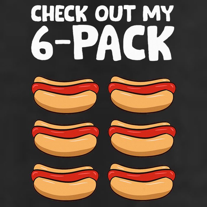 Funny Hotdog Lover Check Out My 6 Pack Hot Dog Golf Towel