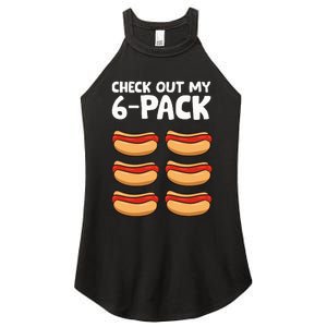 Funny Hotdog Lover Check Out My 6 Pack Hot Dog Women's Perfect Tri Rocker Tank