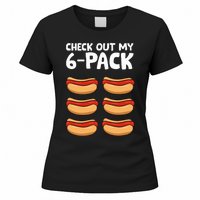 Funny Hotdog Lover Check Out My 6 Pack Hot Dog Women's T-Shirt